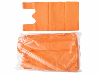 Orange Non-Woven w Cut Carry Bags | Reusable Shopping Bags | Heavy Duty Grocery & Retail Carry Bags 2Kg Packet