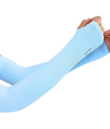 Auto Hub Blue Solid Riding Sleeves ( Single Set )