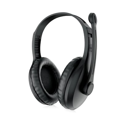 Intex Hero Multimedia Headphones | Adjustable Cushioned Headband | Dual 3.5mm Stereo Jacks for Calling & Audio | Comfortable Over-Ear Design | Lightweight Wired Headset for PC, Laptop & Music
