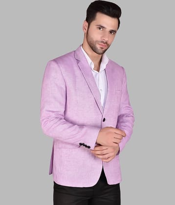 PRINTCULTR Cotton Blend Men's Blazer - Lavender ( Pack of 1 )