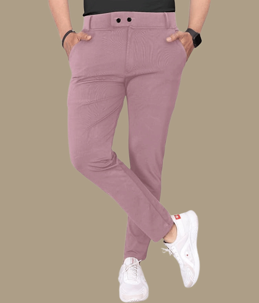 ikigai Regular Flat Men's Chinos - Pink ( Pack of 1 )