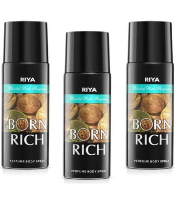 Riya Born Rich Deodorant Spray & Perfume For Unisex 450 ( Pack of 3 )