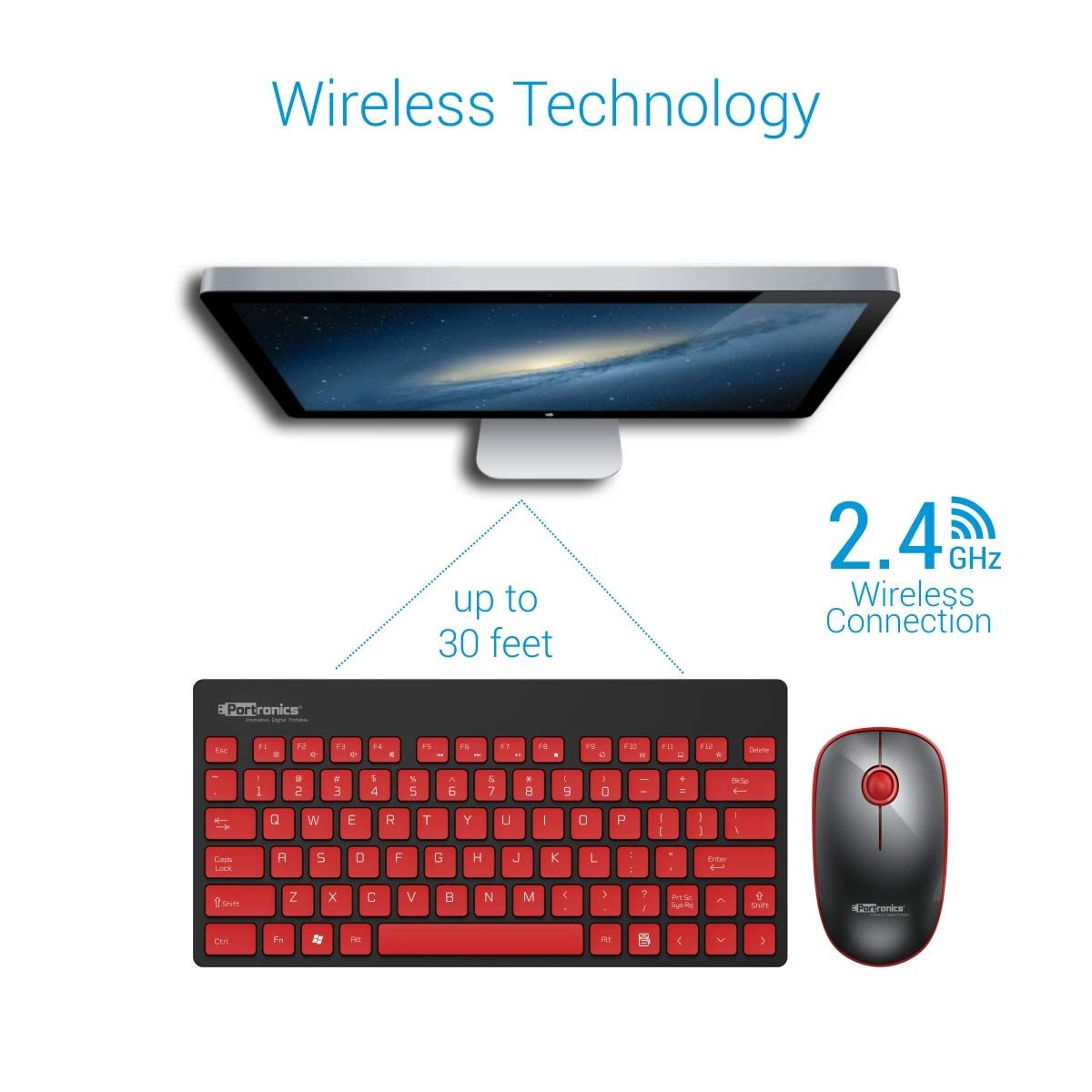 Portronics Key2 Combo Wireless Keyboard & Mouse Light Weight Compact Size