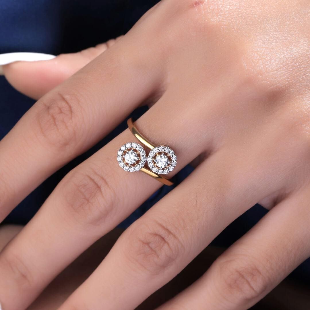 Hennedy Silver Moissanite Ring | 22KT Gold Vermeil-13 / Yellow Gold