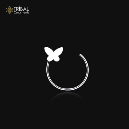 925 sterling silver butterfly design nose pin u band tribal jewelry np75