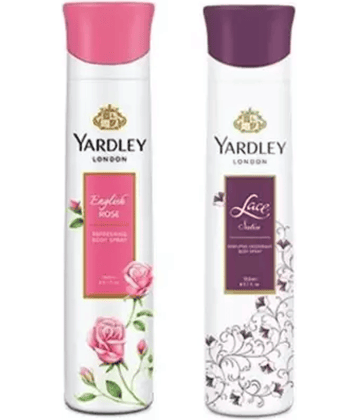 Yardley London English Rose and Lace Satin Deodorant Spray - For Women  (150 ml each , Pack of 2)