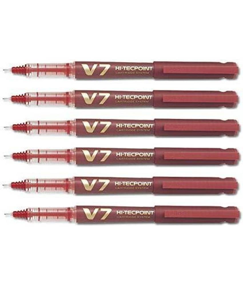 Pilot Hi-Tecpoint V7 Cartridge Pen Red Pack of 6