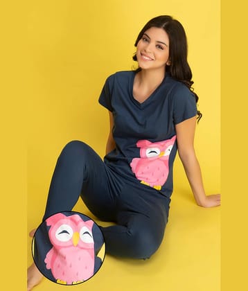 Clovia Cotton Nightsuit Sets - Blue Pack of 2
