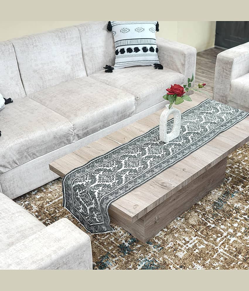 FURNISHING HUT Cotton 10 Seater Table Runner ( 180 cm x 34 cm ) Single - Gray