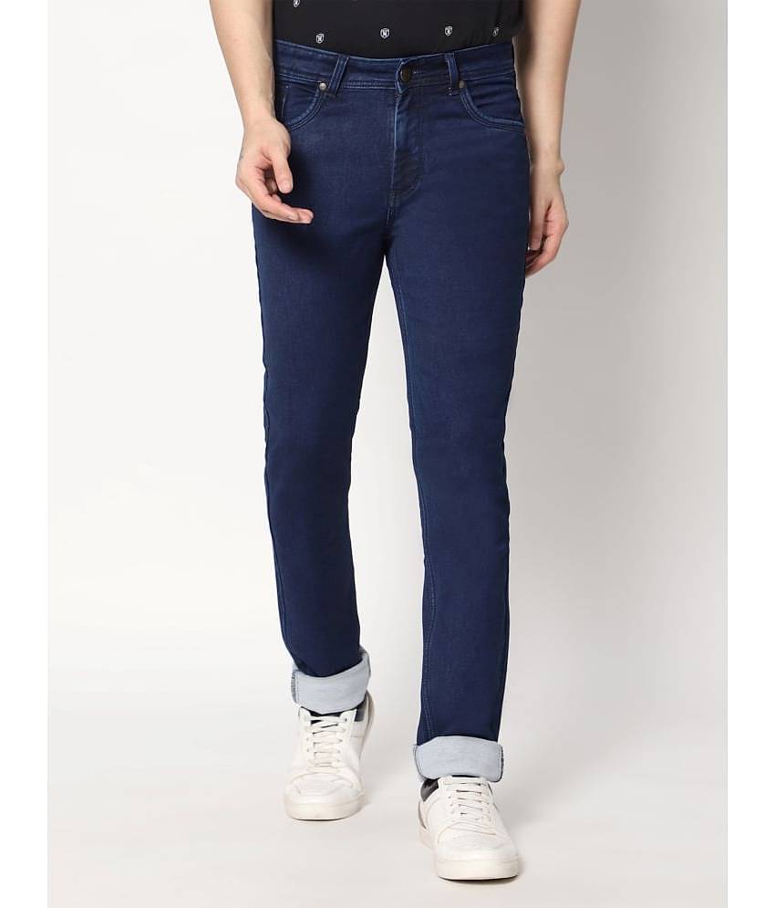 HJ HASASI - Navy Blue Cotton Regular Fit Men's Jeans ( Pack of 1 )