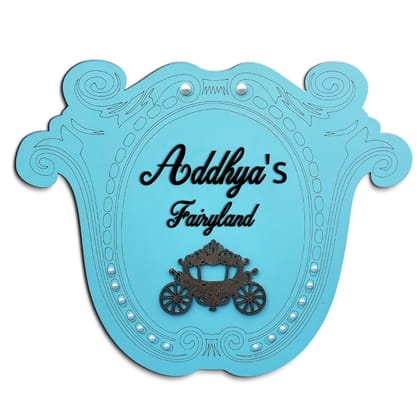Princess Crown Shape Nameplate With 3D Letters 14 X 11 Inches-Blue