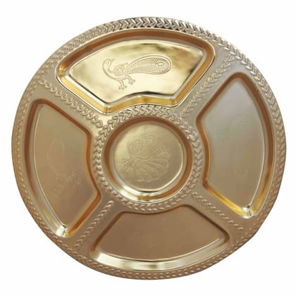 Brass Bhojan Thal Gold (BCMAS128 A)
