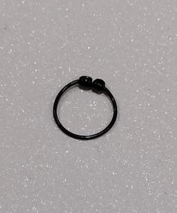 Black Nose Ring Boll Rhodium Plated Brass, Metal, Alloy, Stone Nose Ring Pack of 1
