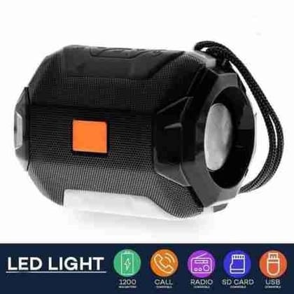 Wireless Bluetooth Speaker with Mic, FM Radio, AUX or USB or TF Support & 6Hrs Playtime - Hands-Free Calling & Rechargeable Battery Black