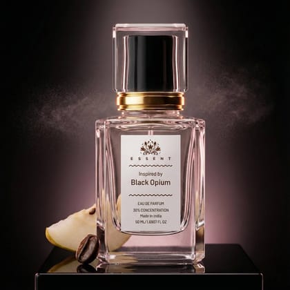 Essent Perfumes Black Opium Eau de Parfum (EDP) – Coffee Vanilla Sweet Warm Long Lasting Perfume – Women’s Fragrance