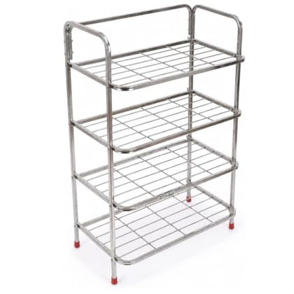 4 Tier Stainless Steel Shoe Rack, Shoe Stand Organizer, Rust Resistant Multipurpose Footwear Storage Rack for