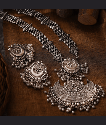 Sunhari Jewels Silver Alloy Necklace Set ( Pack of 1 )