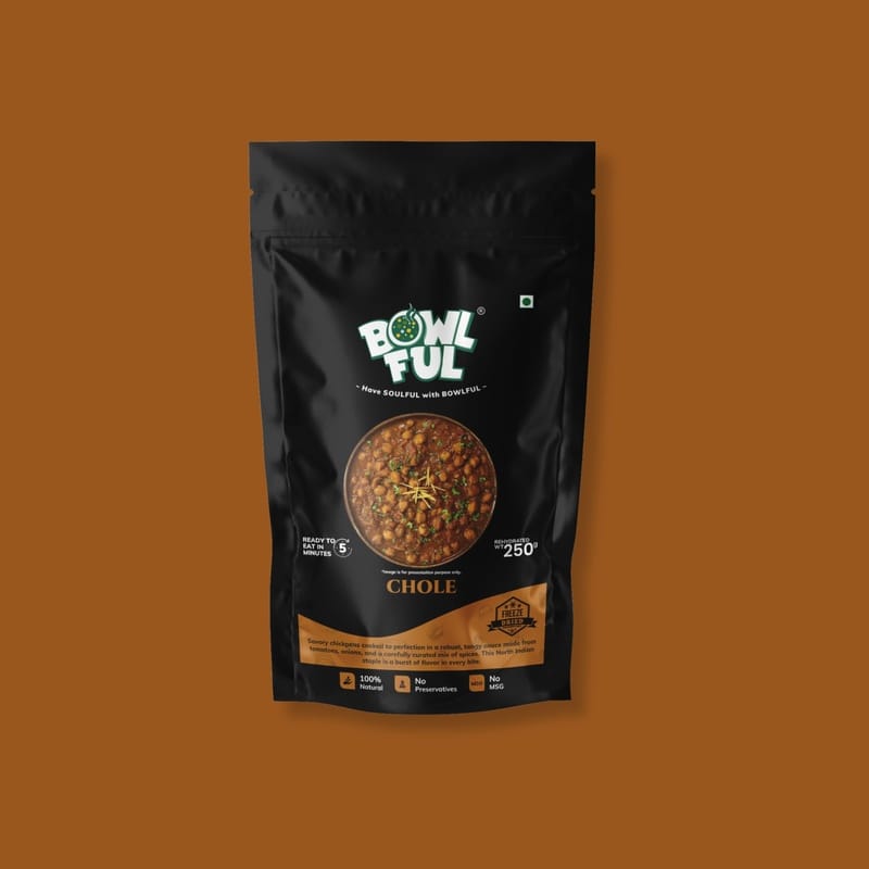 Bowlful Chole - 70g Net, Tangy Spiced Chickpeas Curry, North Indian Delight