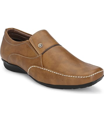 John Karsun Tan Men's Slip On Formal Shoes