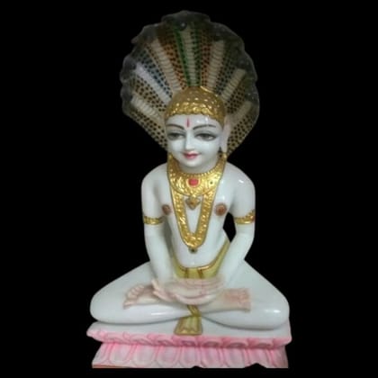 Hindu Multicolor Marble Parshnath Statue, For Worship, Size: 30x15inch