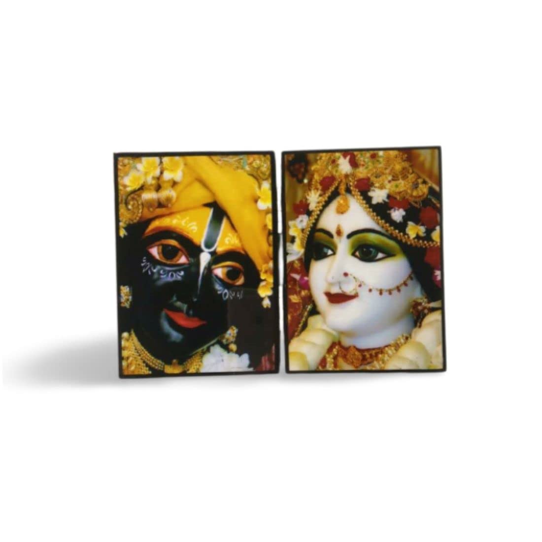 MAYAPURI Iskcon Radha Krishna Framed, Home Decorative Religious Painting (7 X 5 Inch)