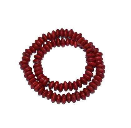Painted Wooden Beads for Jewelry Making , BWWB-78-Per Packet of Approx 620 Pcs / 8X4 MM / Red