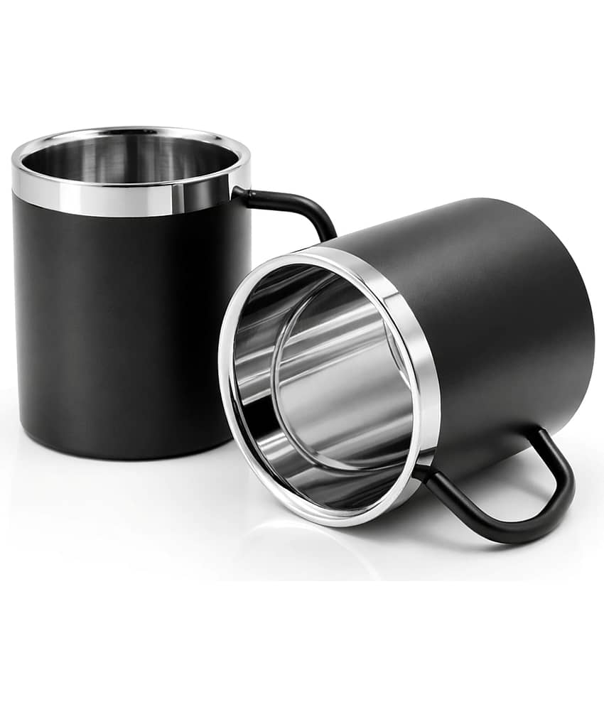 NSVL Solid Stainless Steel Coffee Cup 250 ml ( Pack of 3 )
