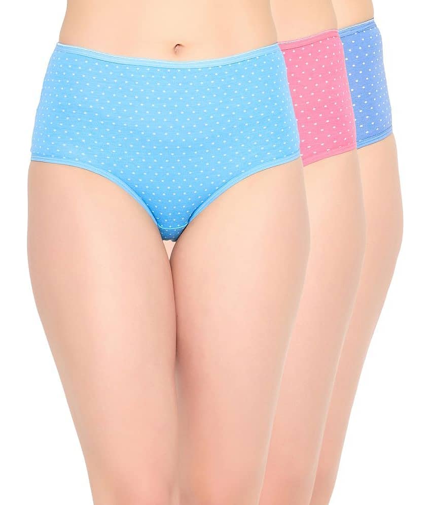 Clovia Multicolor Clovia Panty Cotton Printed Women's Hipster ( Pack of 3 )