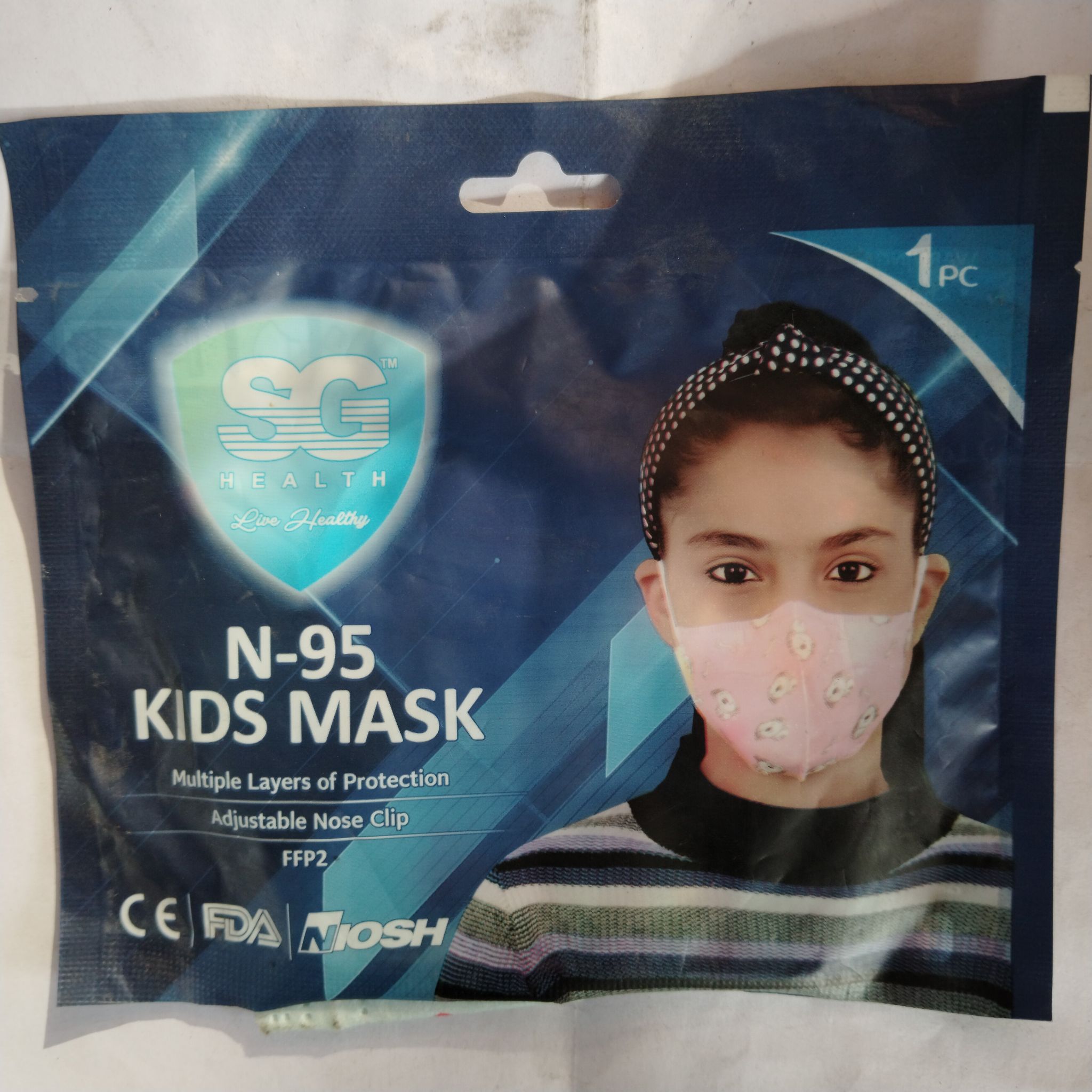 SG Health N-95 Kids mask Multiple layers of protection 