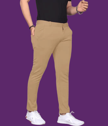 ikigai Slim Flat Men's Chinos - Khaki ( Pack of 1 )