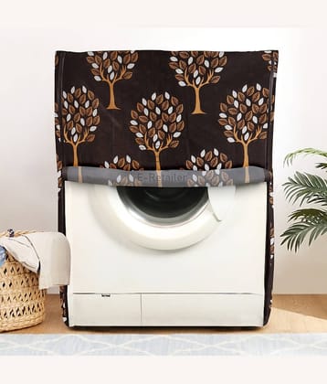 E-Retailer Single Polyester Brown Washing Machine Cover for Universal 8 kg Front Load