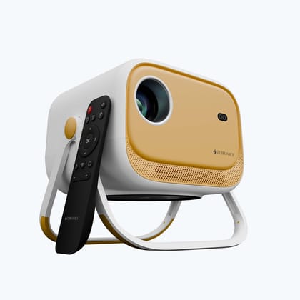 Zebronics PIXAPLAY 34 Projector with Multi Connectivity, 30,000h lifelong LED lamp, APP Support- Yellow
