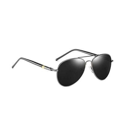 Dervin Unisex Adult Polarized Aviator Sunglasses-Black