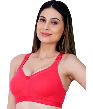 Ladyland Pack of 1 Cotton Blend Non Padded Everyday Bra For Women ( Red )