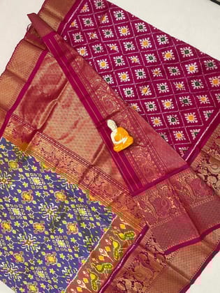 Pochampally Ikkat Pattu Sarees With Kanchi Border