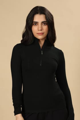 Bamboo Quarter Zip Top-XS
