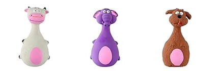 BlingPets 1pc Dog Squeaky Plush Sound Pet Latex Toy Cartoon Animal Shape with Sound for Interactive Play & Chew Molar for Teeth Cleanin (Animal Toy, Multicolour)