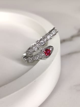 Viper Ring, Silver-Adjustable