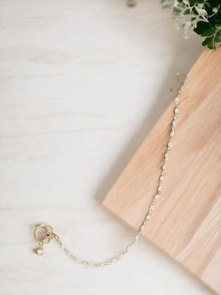 Gold-Plated Vilandi Kundan Stone and Pearl-Studded Chained N
