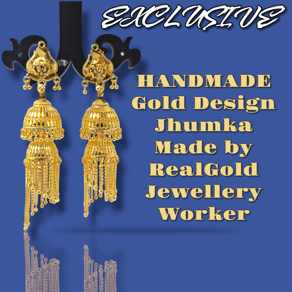 Opulent Gold-Plated Double Curtain Jhumka Earrings – Traditional Indian Bridal Jewelry for Special Occasions