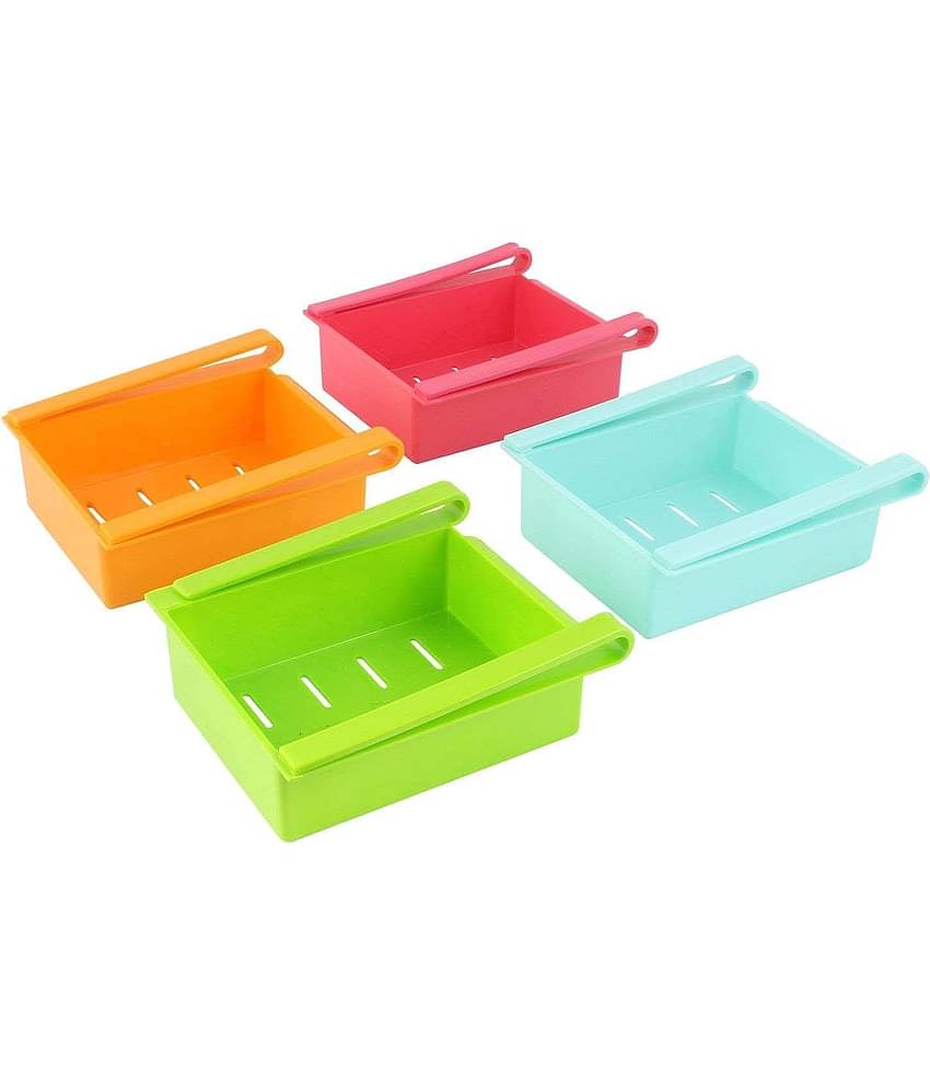 chopwell fridge storage tray Multicolor 4 Pcs_ Non Adjustable