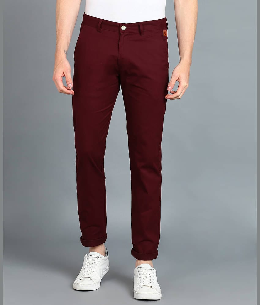 Urbno Fashion Maroon Slim Chinos ( Pack of 1 )