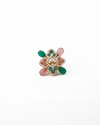 Elegant GoldPlated Ring with Sparkling Gemstones
