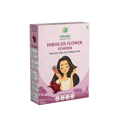Nisarg Hibiscus Powder 100g Natural Hibiscus Flower Powder for Hair and Wellness