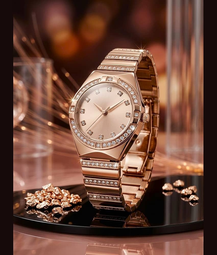 Renaissance Traders Rose Gold Metal Analog Womens Watch