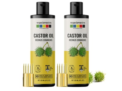 Organix Mantra Castor Oil, Cold Pressed Organic Oil ( Pack Of 2) - 240 Millilitre