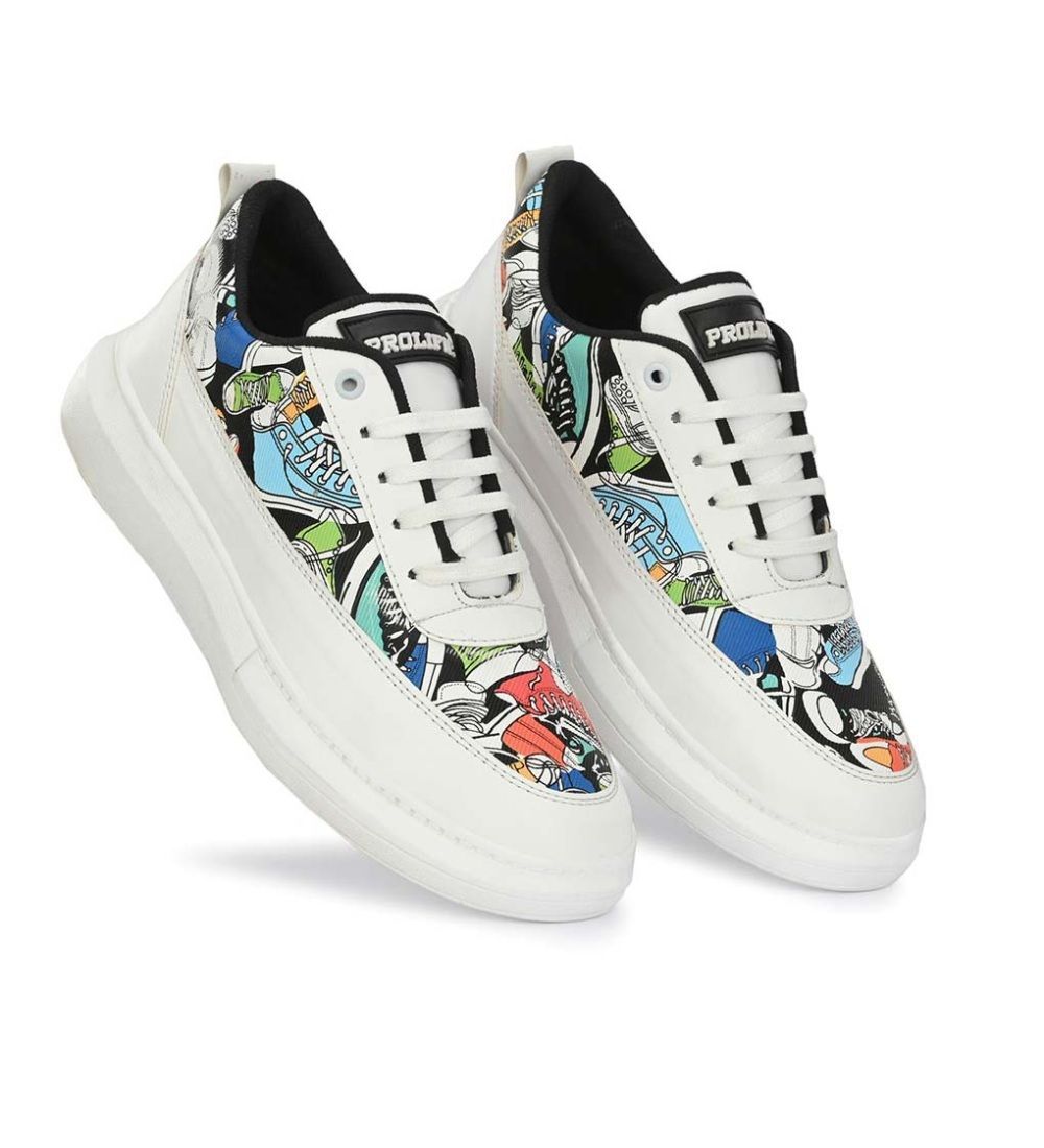 Mens Casual Synthetic Lace-ups Casual Shoes Size 8 (White)