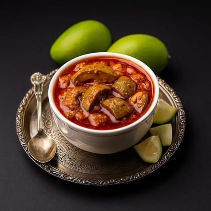 BANGLARMISTI Aam Tel Aachar - Bengali Style Mango Pickle, Green Mango, Mustard Oil, Homemade, Preservative Free, No Artificial Colour,Deliver Directly From Kolkata, 250g Pack