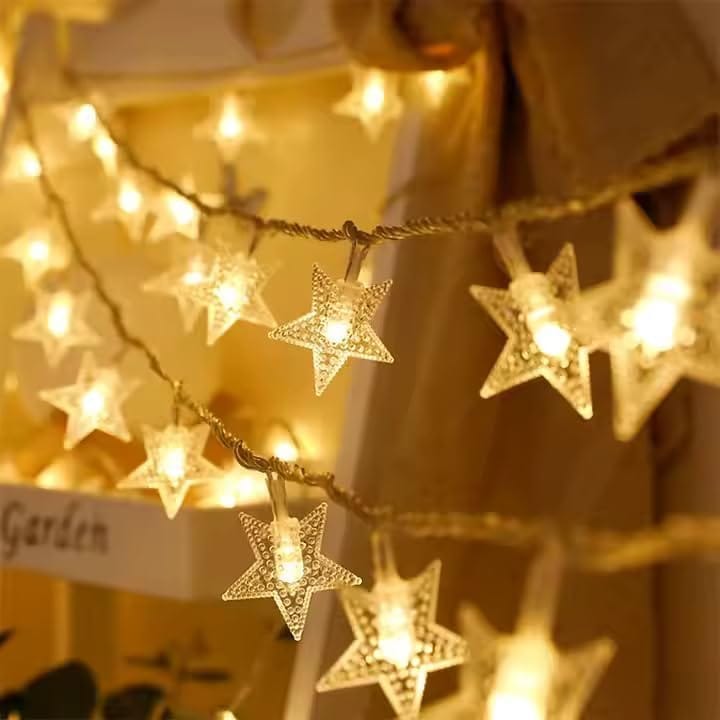 Mini Star Fairy String Lights β 14 LED, 3 Meter, Warm White Decorative LED Lights for Bedroom, Home, Garden, Diwali, Christmas, Wedding & Party Decoration