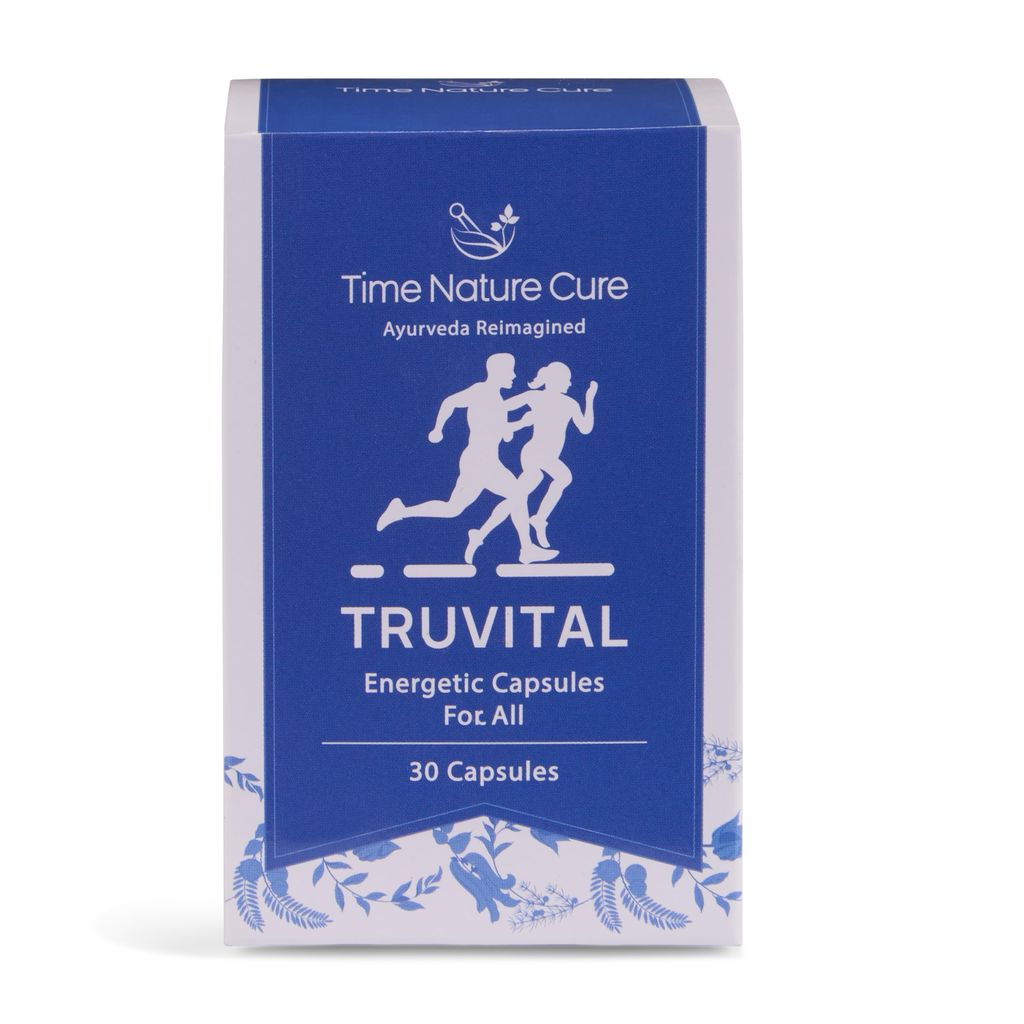 Time Nature Cure Truvital | Ayurvedic Energetic Capsules for All | Shilajit, Ashwagandha, Shatavari, Amla & Kauch Beej | Boosts Energy, Immunity & Stamina | 30 Capsules